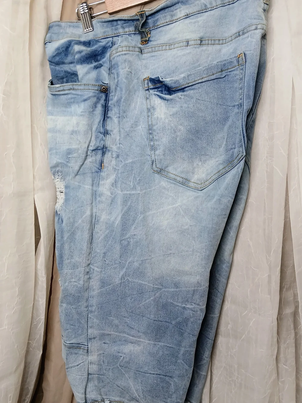Revolution Light Blue Distressed Men’s Denim Shorts